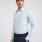 Raymond Blue Solid Slim Fit Cotton Formal Shirt