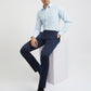 Raymond Blue Solid Slim Fit Cotton Formal Shirt