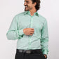 Raymond Green Solid Slim Fit Cotton Formal Shirt