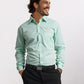 Raymond Green Solid Slim Fit Cotton Formal Shirt