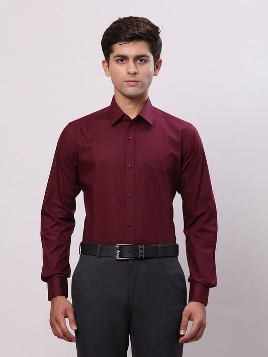 Raymond Maroon Formal Shirt