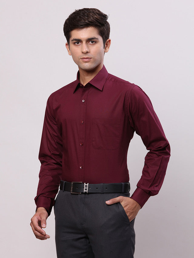 Raymond Maroon Formal Shirt