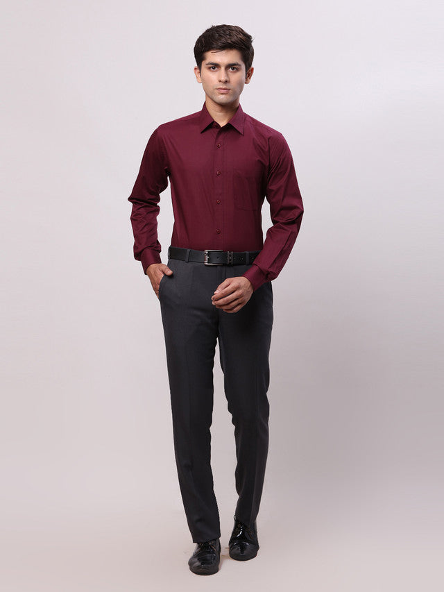 Raymond Maroon Formal Shirt