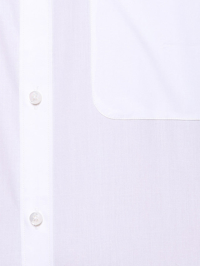 Raymond White Solid Slim Fit Cotton Formal Shirt