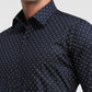 Raymond Men Blue Slim Fit Print Formal Shirt