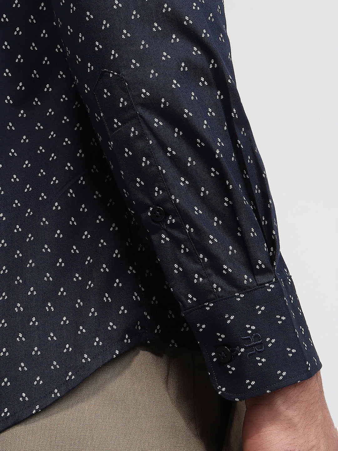 Raymond Men Blue Slim Fit Print Formal Shirt