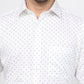 Raymond Men White Slim Fit Print Formal Shirt