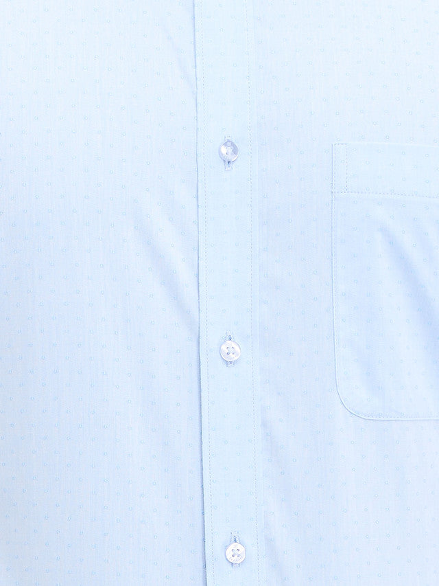 Raymond Blue Structure Slim Fit Full Sleeve Cotton Shirt