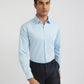 Raymond Blue Structure Slim Fit Full Sleeve Cotton Shirt
