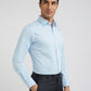 Raymond Blue Structure Slim Fit Full Sleeve Cotton Shirt