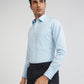 Raymond Blue Structure Slim Fit Full Sleeve Cotton Shirt