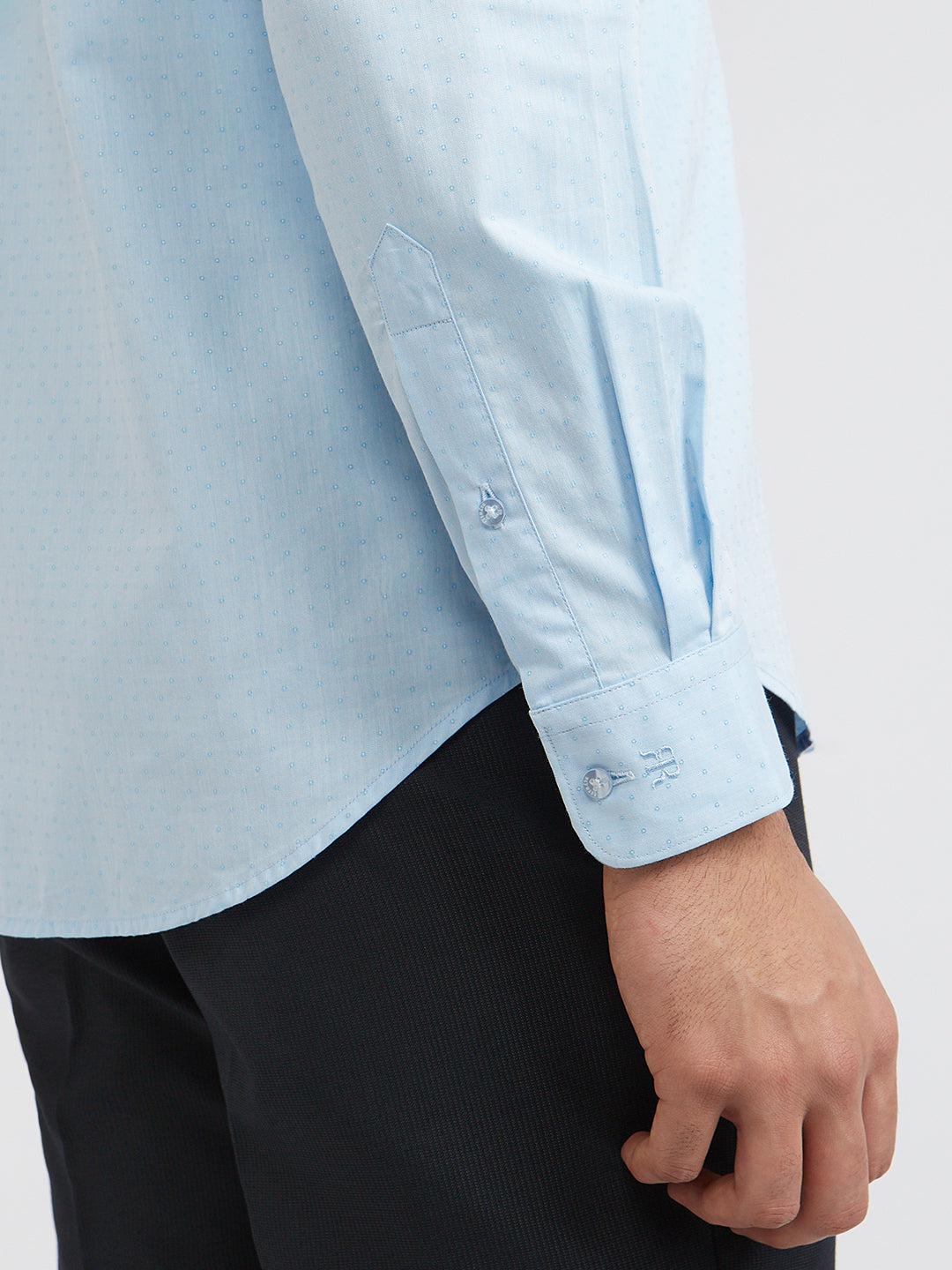 Raymond Blue Structure Slim Fit Full Sleeve Cotton Shirt