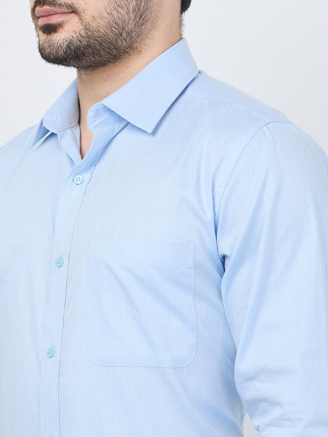 Raymond Men Blue Slim Fit Structure Formal Shirt