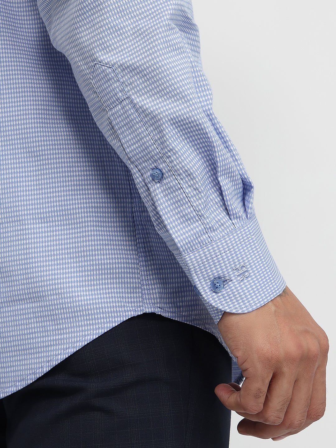 Raymond Men Blue Slim Fit Structure Formal Shirt