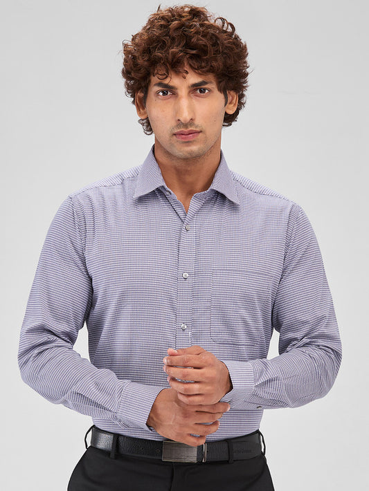 Raymond Grey Structure Slim Fit Cotton Formal Shirt