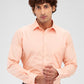 Raymond Orange Solid Slim Fit Cotton Formal Shirt