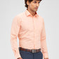 Raymond Orange Solid Slim Fit Cotton Formal Shirt