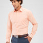 Raymond Orange Solid Slim Fit Cotton Formal Shirt