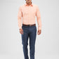 Raymond Orange Solid Slim Fit Cotton Formal Shirt