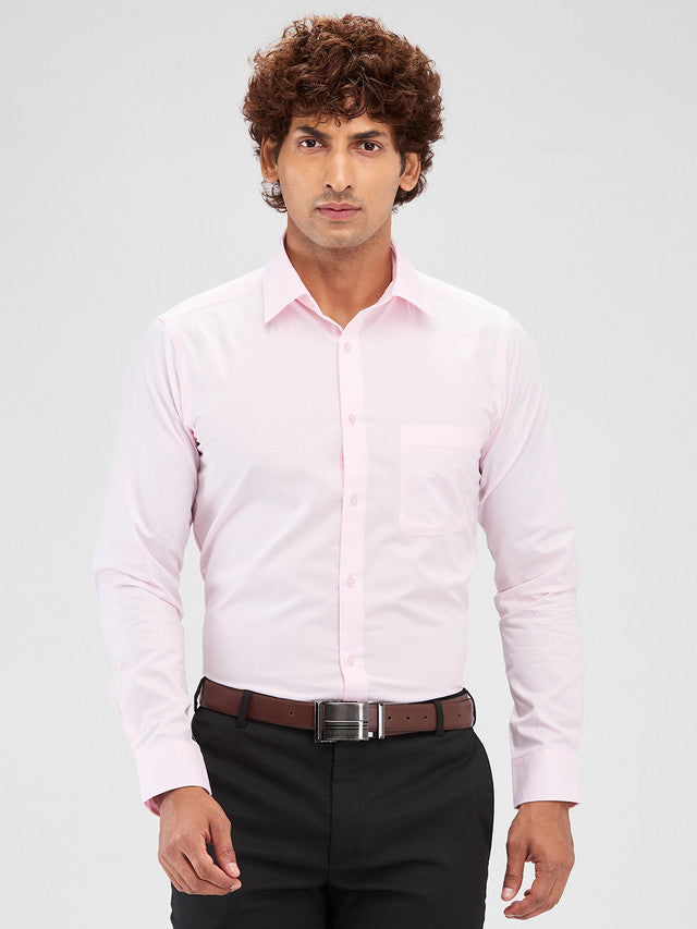 Raymond Pink Solid Slim Fit Cotton Formal Shirt – MyRaymond