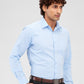 Raymond Men Blue Slim Fit Solid Formal Shirt