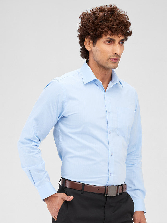 Raymond Men Blue Slim Fit Solid Formal Shirt
