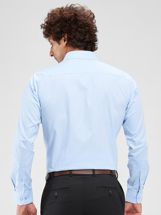 Raymond Men Blue Slim Fit Solid Formal Shirt