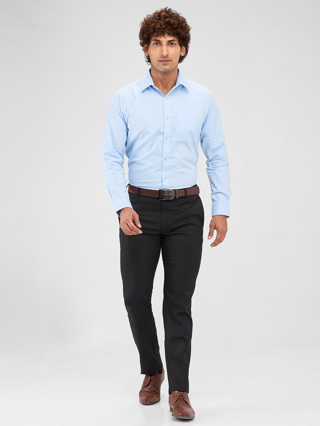 Raymond Men Blue Slim Fit Solid Formal Shirt