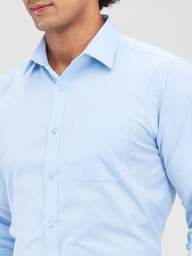 Raymond Men Blue Slim Fit Solid Formal Shirt