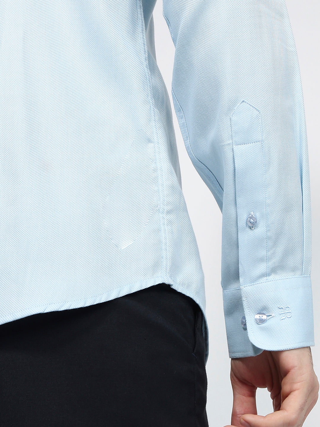 Raymond Men Blue Slim Fit Structure Formal Shirt