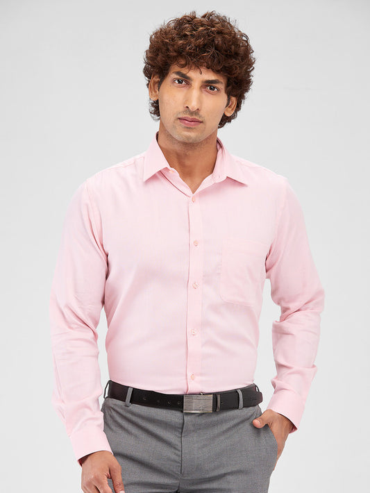 Raymond Pink Structure Slim Fit Cotton Formal Shirt