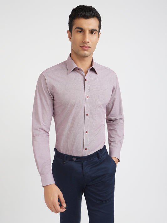 Raymond Purple Checks Slim Fit Full Sleeve Cotton Shirt
