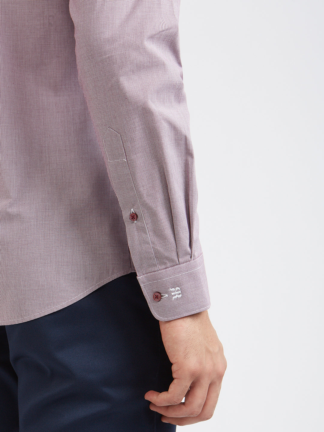 Raymond Purple Checks Slim Fit Full Sleeve Cotton Shirt