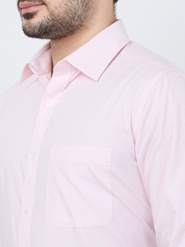 Raymond Men Red Slim Fit Checks Formal Shirt
