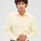 Raymond Yellow Checks Slim Fit Cotton Formal Shirt
