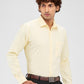 Raymond Yellow Checks Slim Fit Cotton Formal Shirt