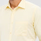 Raymond Yellow Checks Slim Fit Cotton Formal Shirt