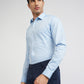 Raymond Blue Structure Slim Fit Full Sleeve Cotton Shirt