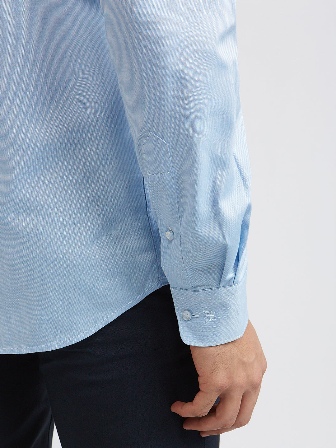 Raymond Blue Structure Slim Fit Full Sleeve Cotton Shirt