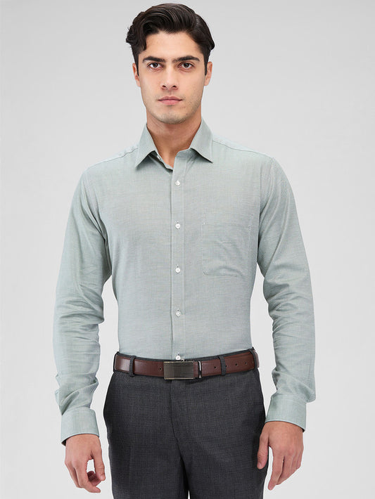 Raymond Green Structure Slim Fit Cotton Formal Shirt