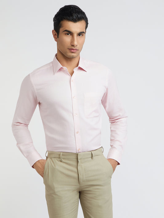 Raymond Pink Structure Slim Fit Cotton Formal Shirt