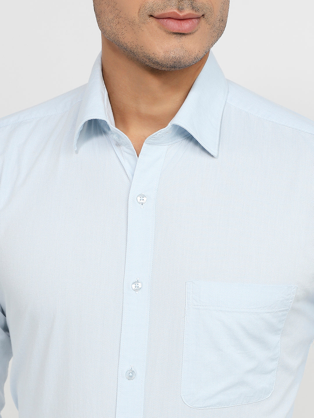 Raymond Men Blue Slim Fit Structure Formal Shirt