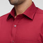 Raymond Red Solid Slim Fit Full Sleeve Cotton Shirt