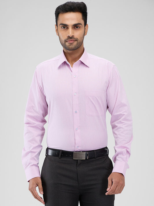 Raymond Purple Stripe Slim Fit Cotton Formal Shirt