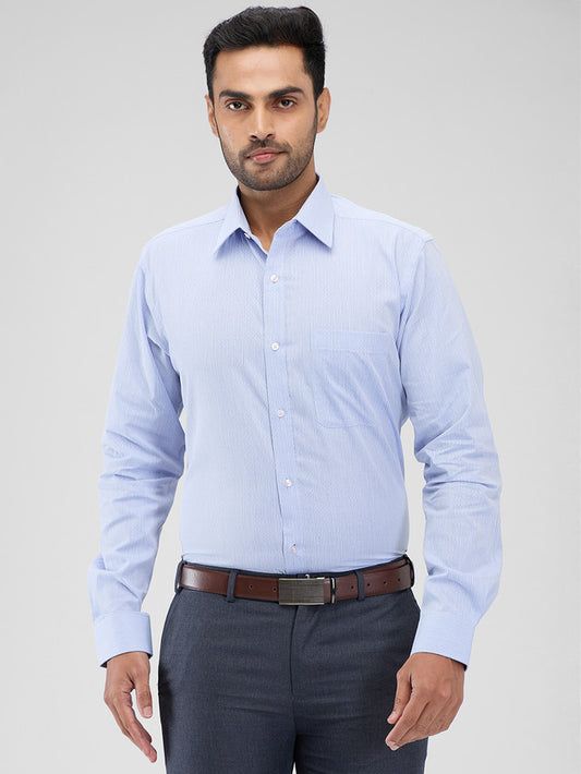 Raymond Purple Stripe Slim Fit Cotton Formal Shirt