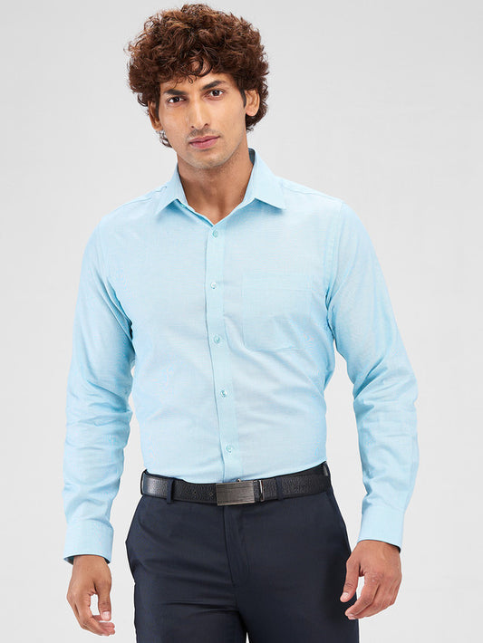 Raymond Green Structure Slim Fit Cotton Formal Shirt