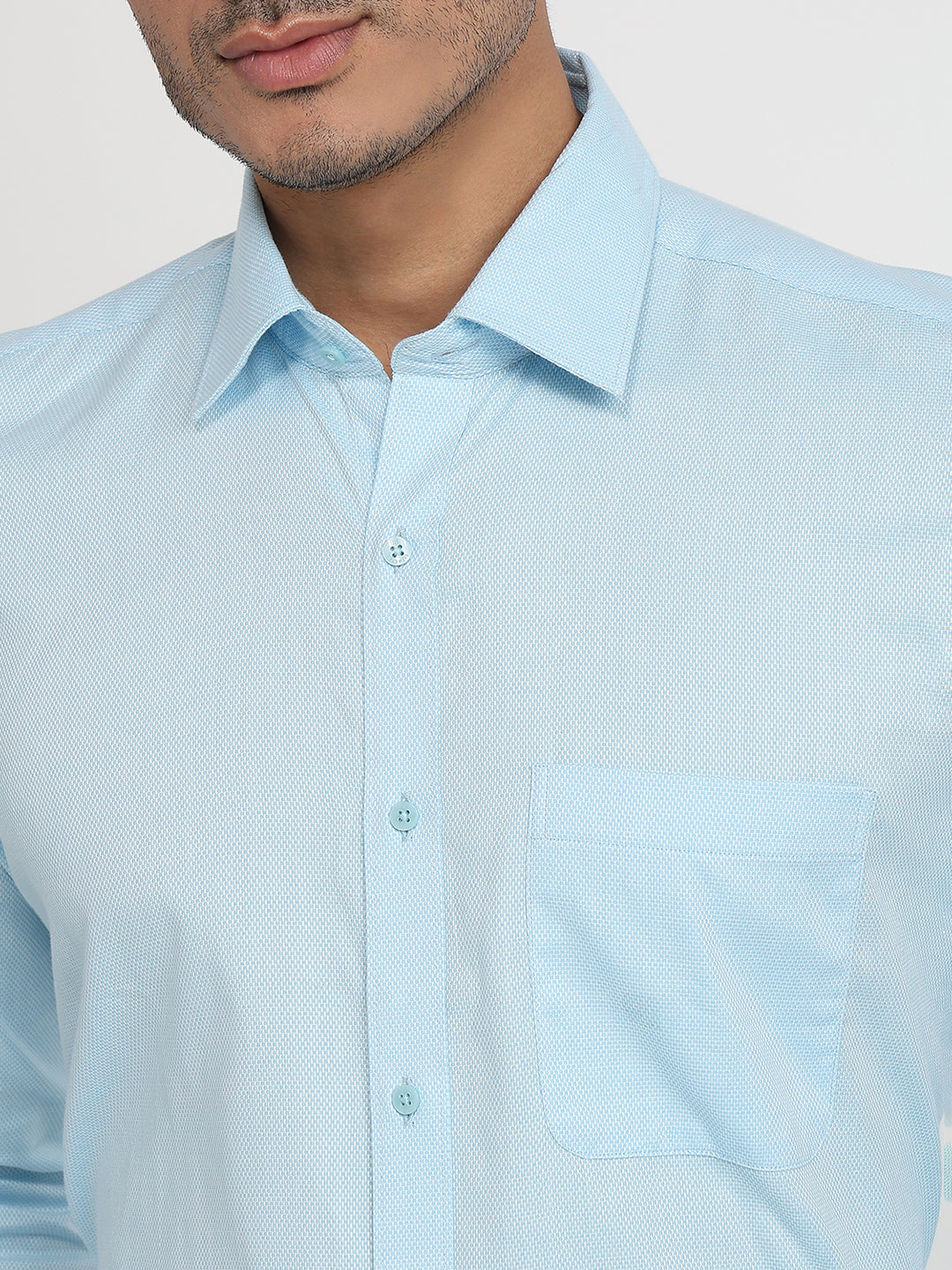 Raymond Men Blue Regular Fit Structure Formal Shirt