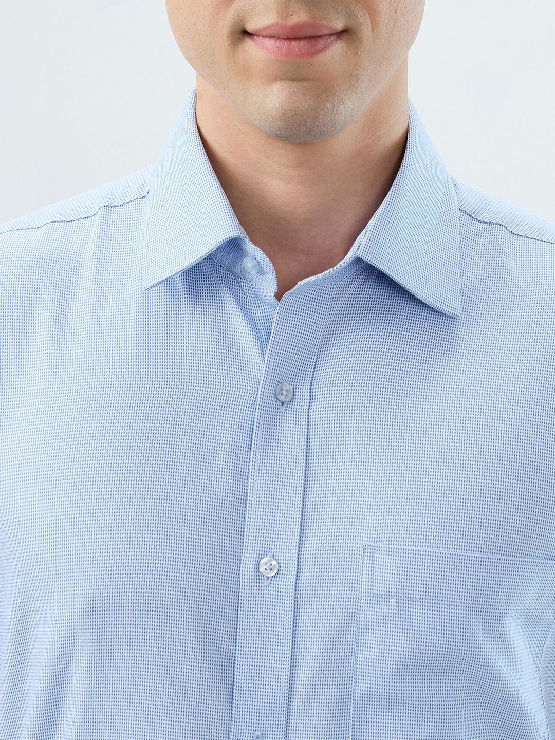 Raymond Men Blue Regular Fit Structure Formal Shirt