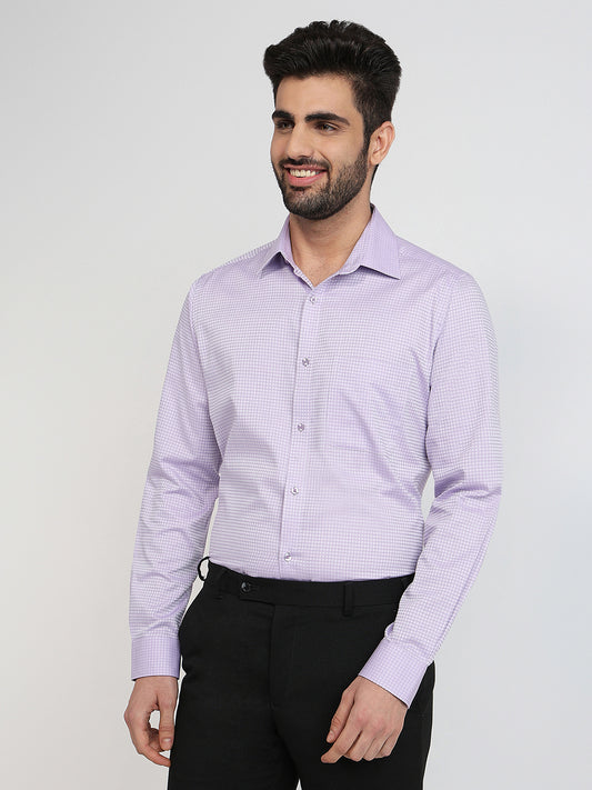 Raymond Men Purple Structure Slim Fit Cotton Formal Shirt