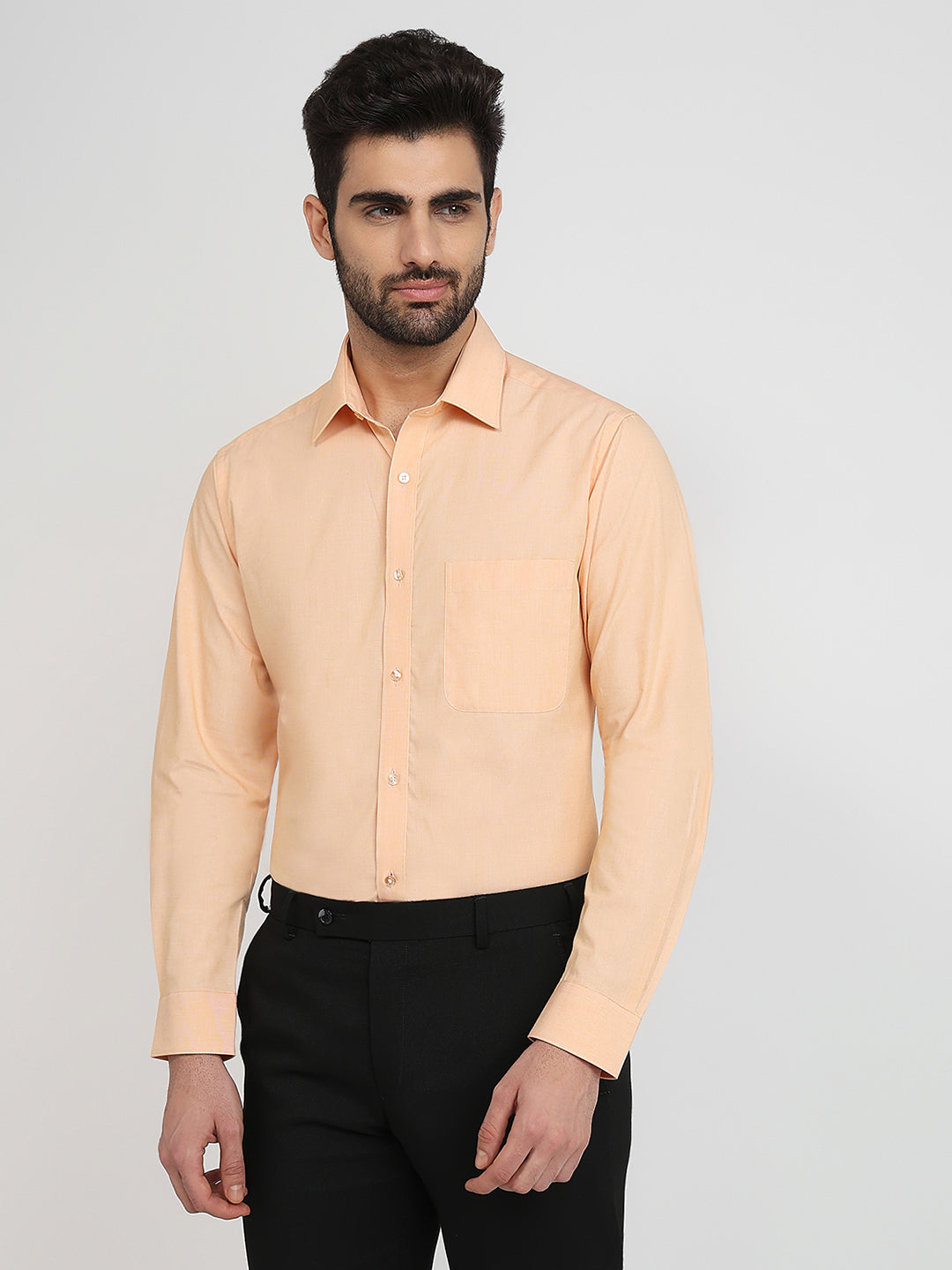 Raymond Men Brown Solid Slim Fit Cotton Formal Shirt – MyRaymond
